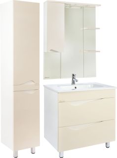 Зеркало-шкаф с подсветкой Bellezza Эйфория 80см левый бежевый 00000005411